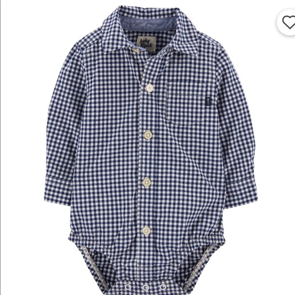 3M Baby Osh Kosh Gingham Button Down Onesie